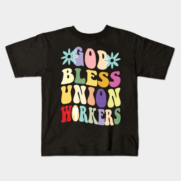 God Bless Union Workers: Celebrate the Strength of Solidarity with this Shirt Kids T-Shirt by Voices of Labor